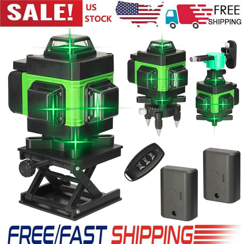 16 Lines 4D Laser Level 360° Self-Leveling Cross Line Level Measure Tool X3O2