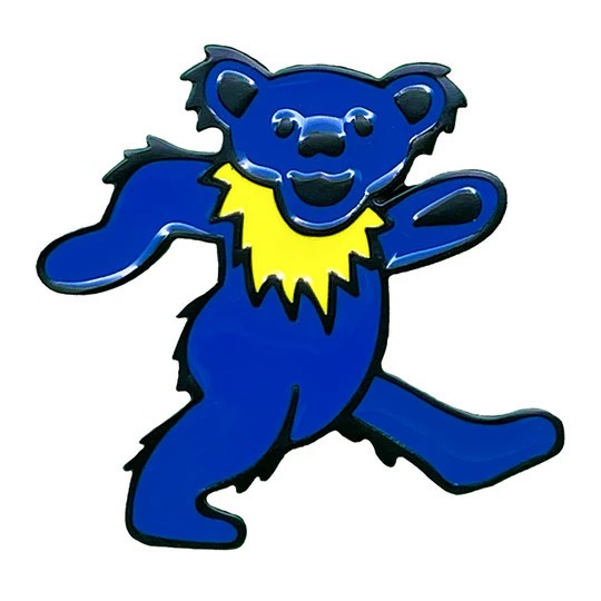 Embossed Enamel Lapel Pin Badge - Grateful Dead Blue Dancing Bear 1.25