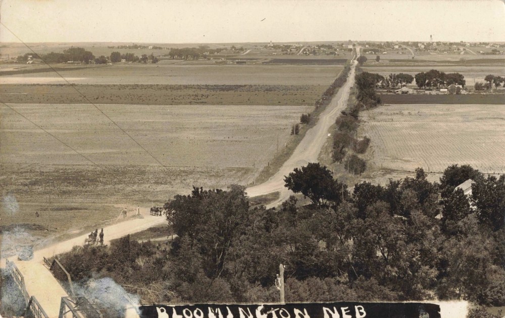 Birdseye View of Bloomington Nebraska NE c1910 Real Photo RPPC
