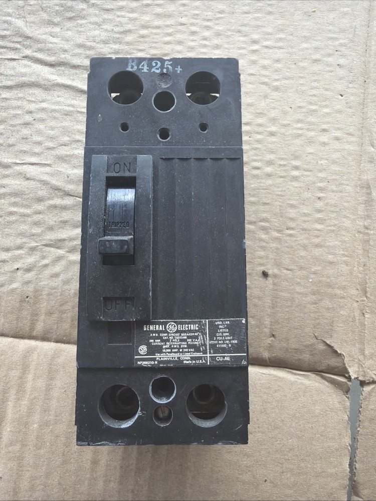 GE TQD22200WL 2-Pole 200A 240V Circuit Breaker with Lugs