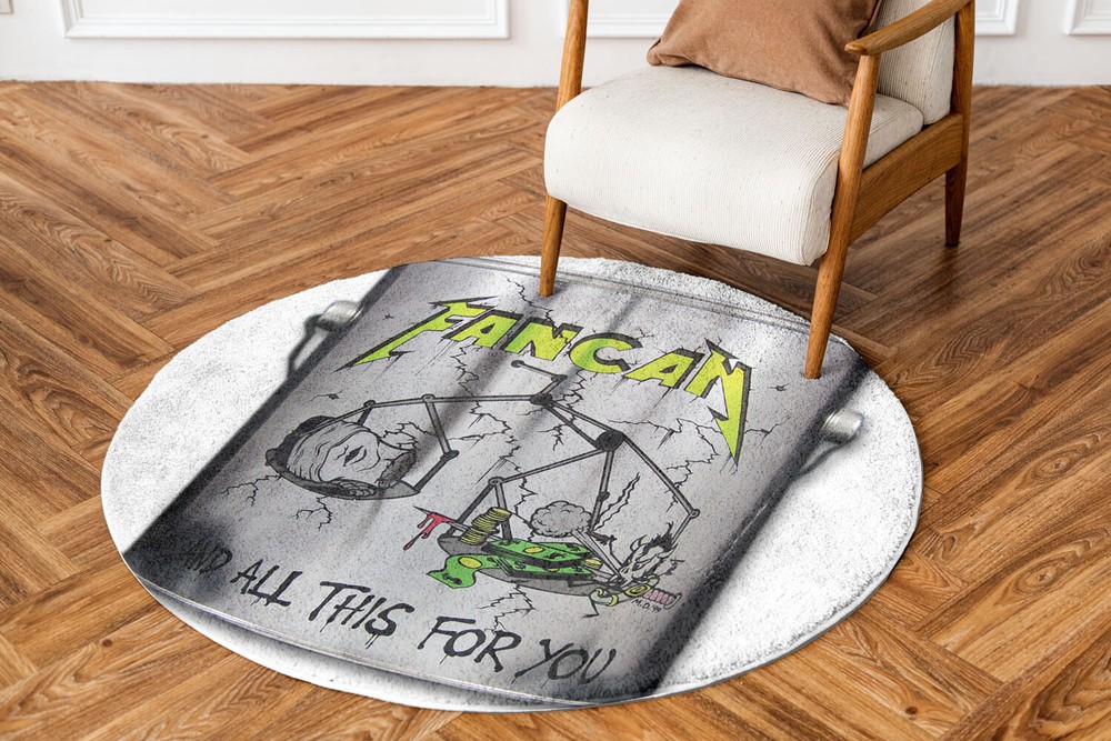 Metallica Rug Fan Can 4 Album Art Round Rug Home Decor Fan-made 24-47in Gift