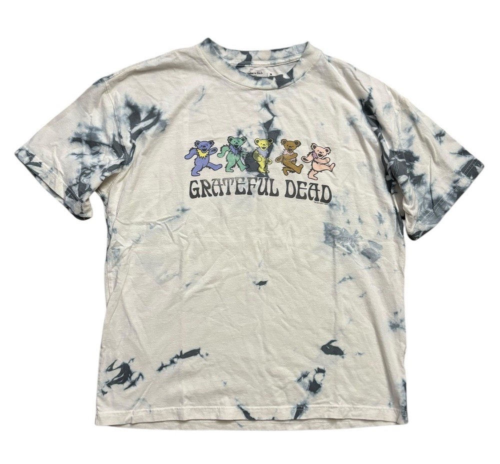 Abercrombie & Fitch Mens Medium Blue Tie-Dye Grateful Dead Oversized 60s Shirt
