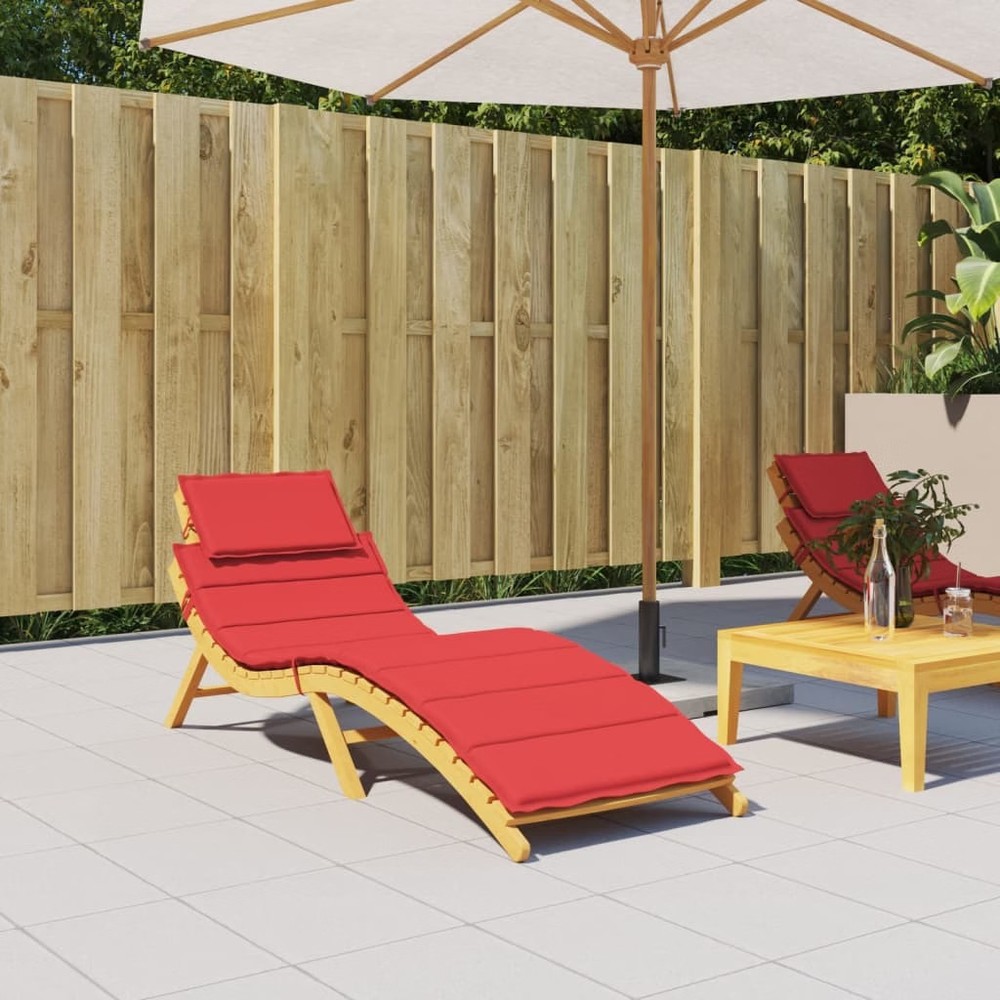 Sun Lounger Cushion Red Oxford fabric 73.2 x 22.8 x 1.6 inches