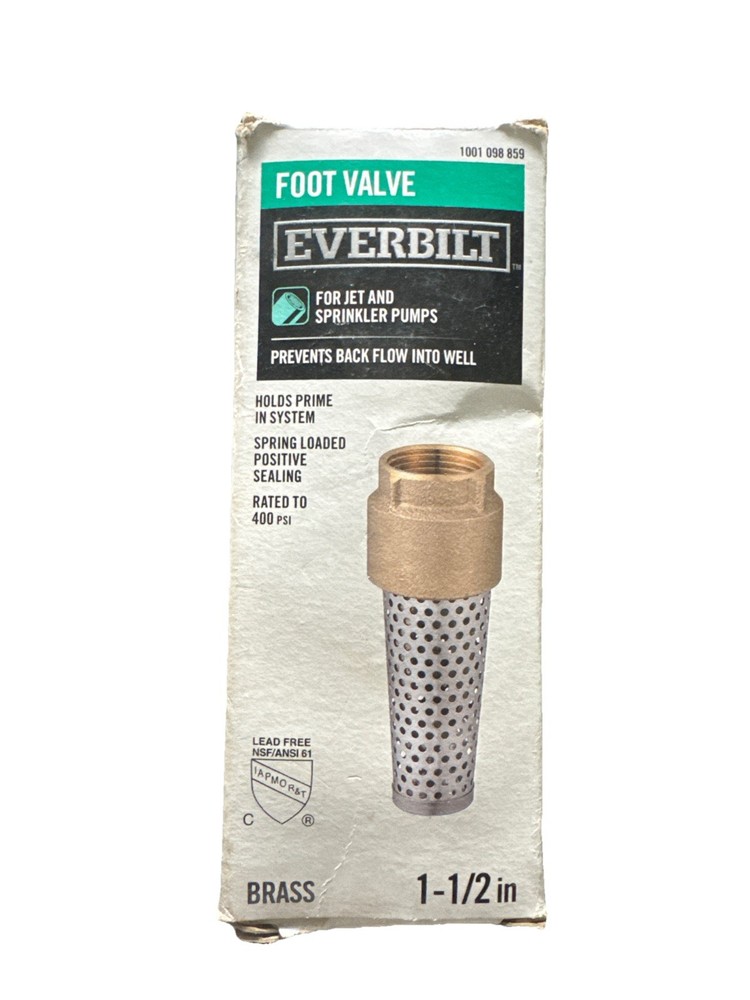 Everbilt Pump Foot Valve 1-1/2 in. Fitting Size Perforated Steel Screen Strainer