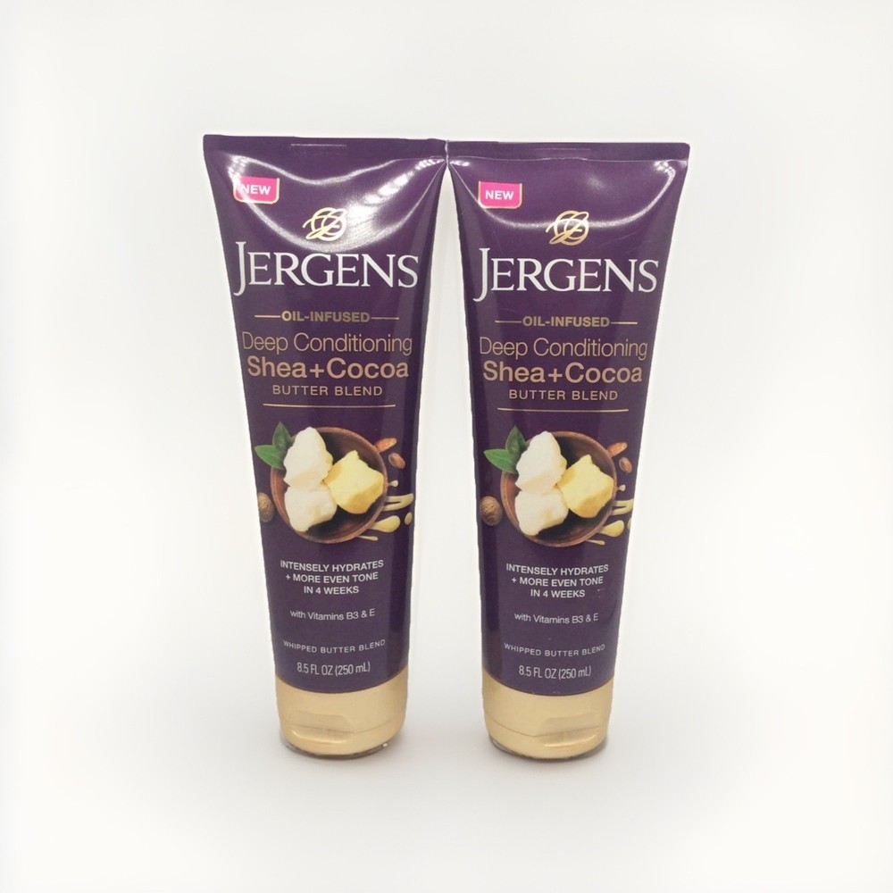 Jergens Shea + Cocoa Butter Body Lotion for Dry Skin, Deep Conditioning, 2/PACK