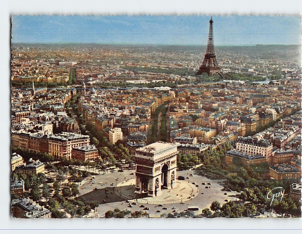 Postcard Aerial View Paris France
