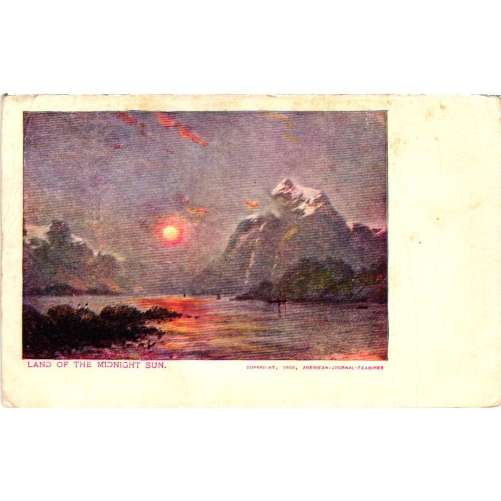 1906 Land of the Midnight Sun Postcard Hearst Boston Sunday American Antique