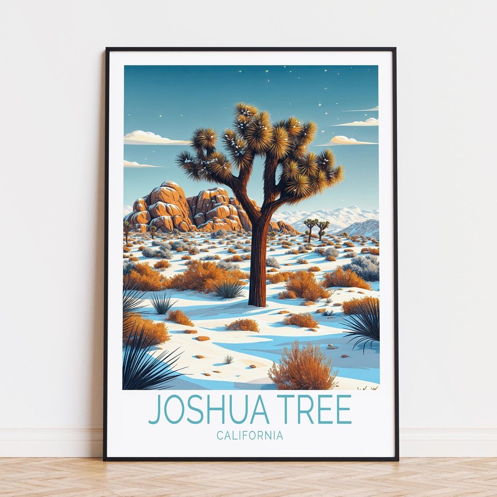 Joshua Tree National Park Travel Poster California Joshua Tree Prints