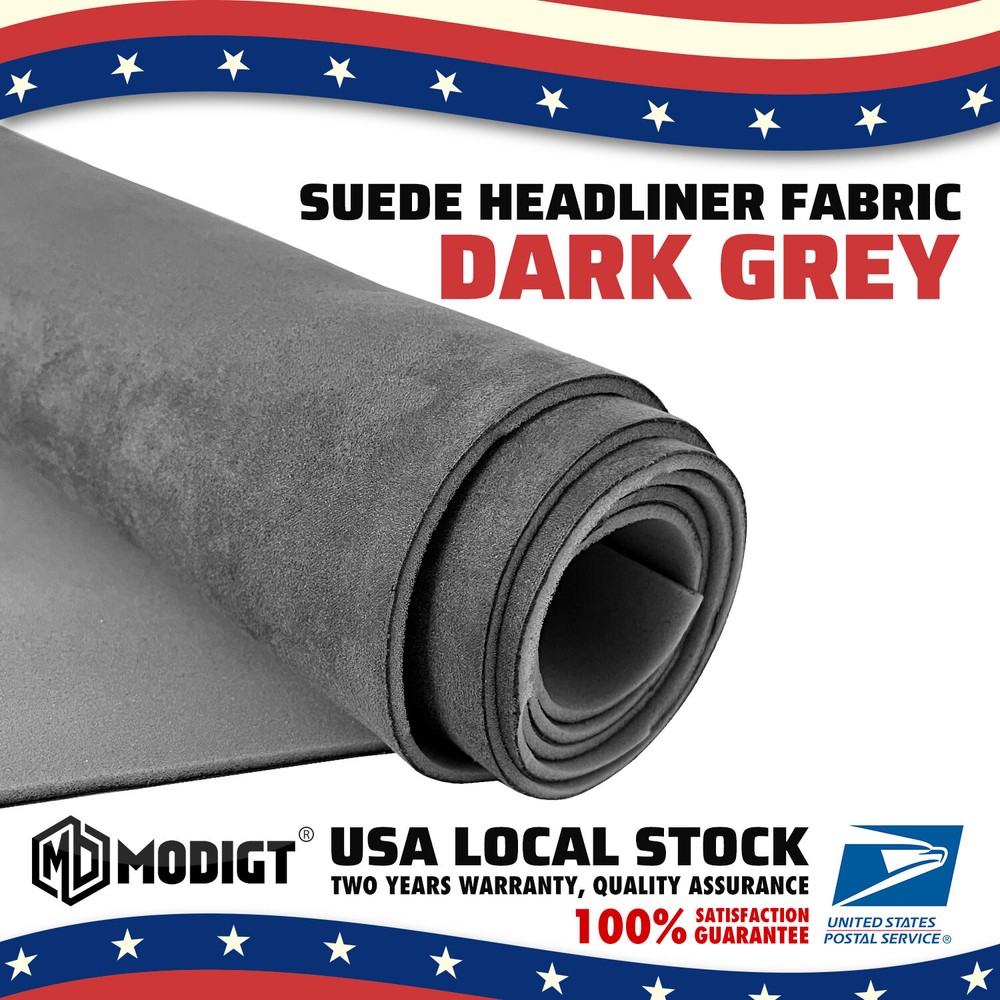 Dark Gray Foam-Backed Headliner Fabric Solution for Car Ceiling Repair 79