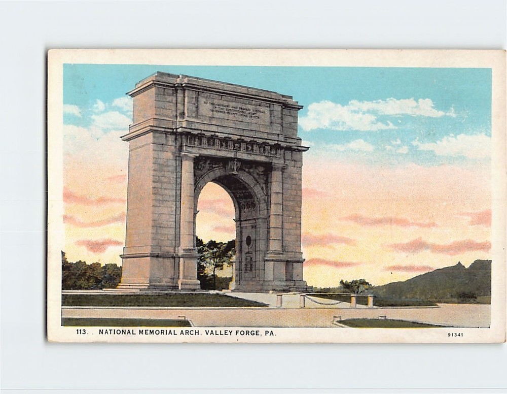 Postcard National Memorial Arch Valley Forge Pennsylvania USA