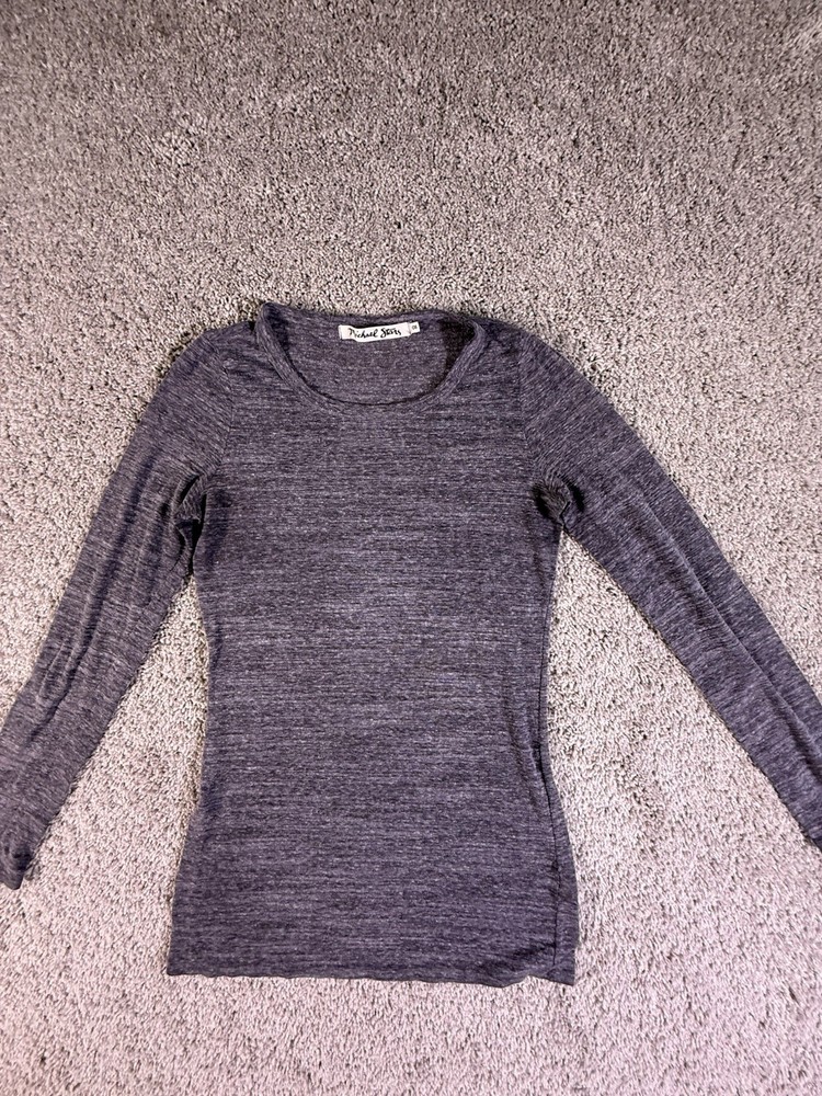 Michael Stars Women’s Shirt One Size Long Sleeve Heather Gray