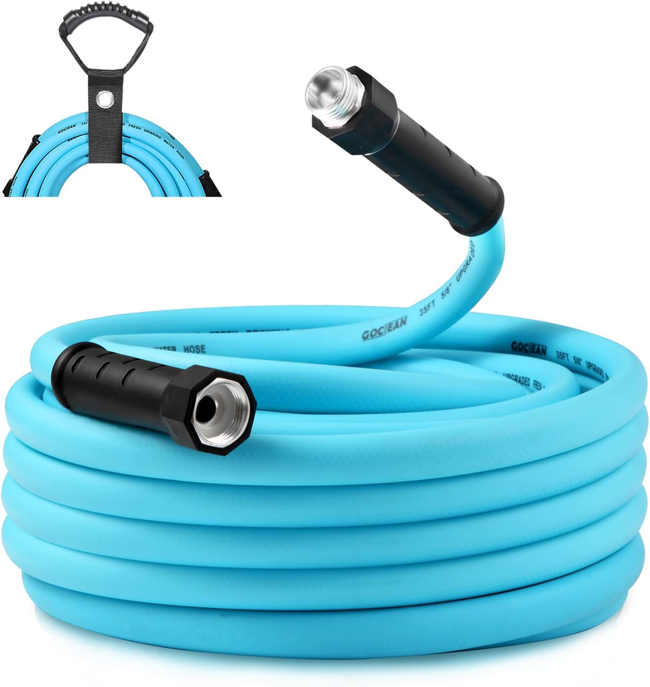 35Ft Upgraded RV Water Hose with Storage Straps, 5/8