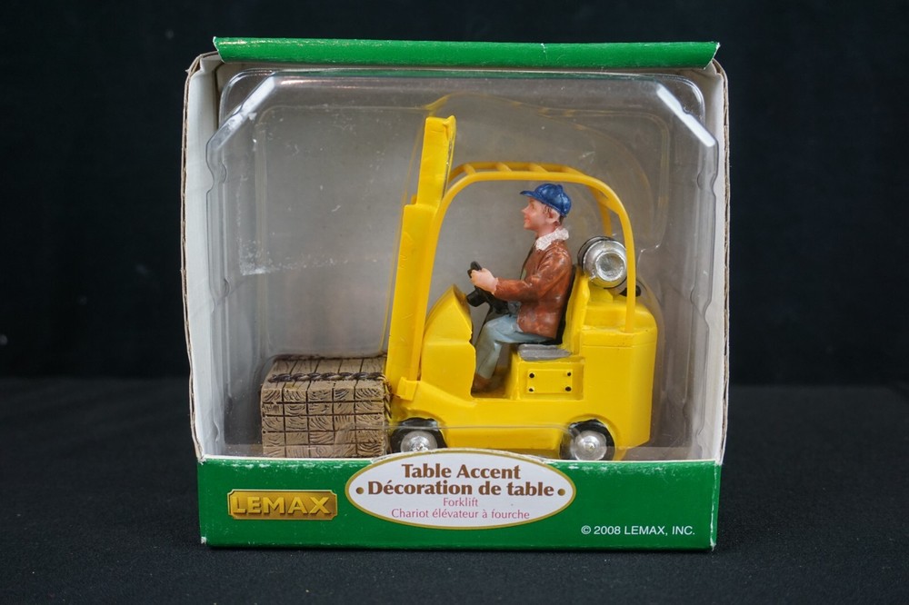 2008 Lemax Holiday Village 3x4 Forklift Table Christmas Decoration-image