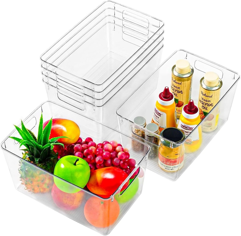6 Pack Kitchen Organizers and Storage, Pantry Organization 6-pack, Clear
