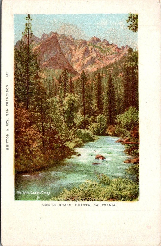 Dr Jim Stamps Postcard Castle Crags Shasta California Undivided Back