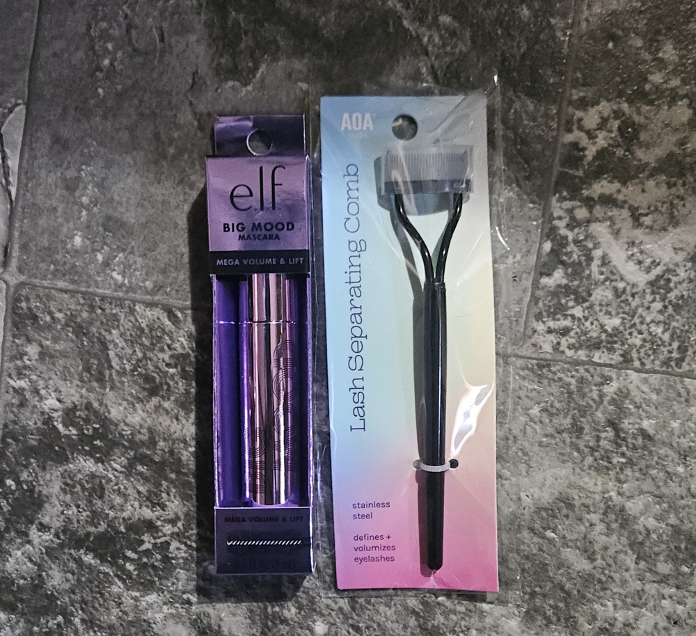 Elf Big Mood Volumizing & Lifting Mascara + Metal Lash Separator BNIB