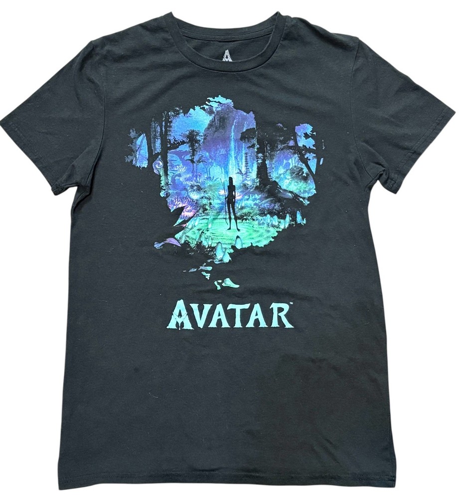 Avatar T-Shirt Adult Small Black Graphic Forest Movie Promo Tee James Cameron