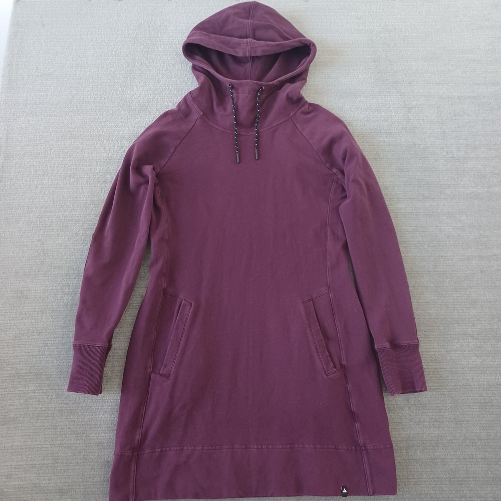 American Giant Sweater Dress Women S Purple Pullover Hoodie Pockets Stretch