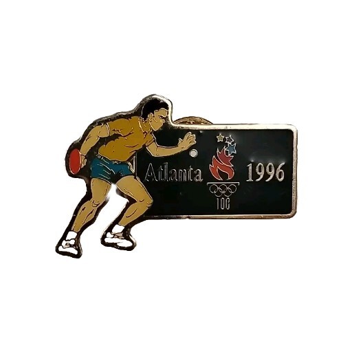 1996 ATLANTA Olympic Games Men's Table Tennis Ping Pong PIN w/HOLOGRAPHIC MARK