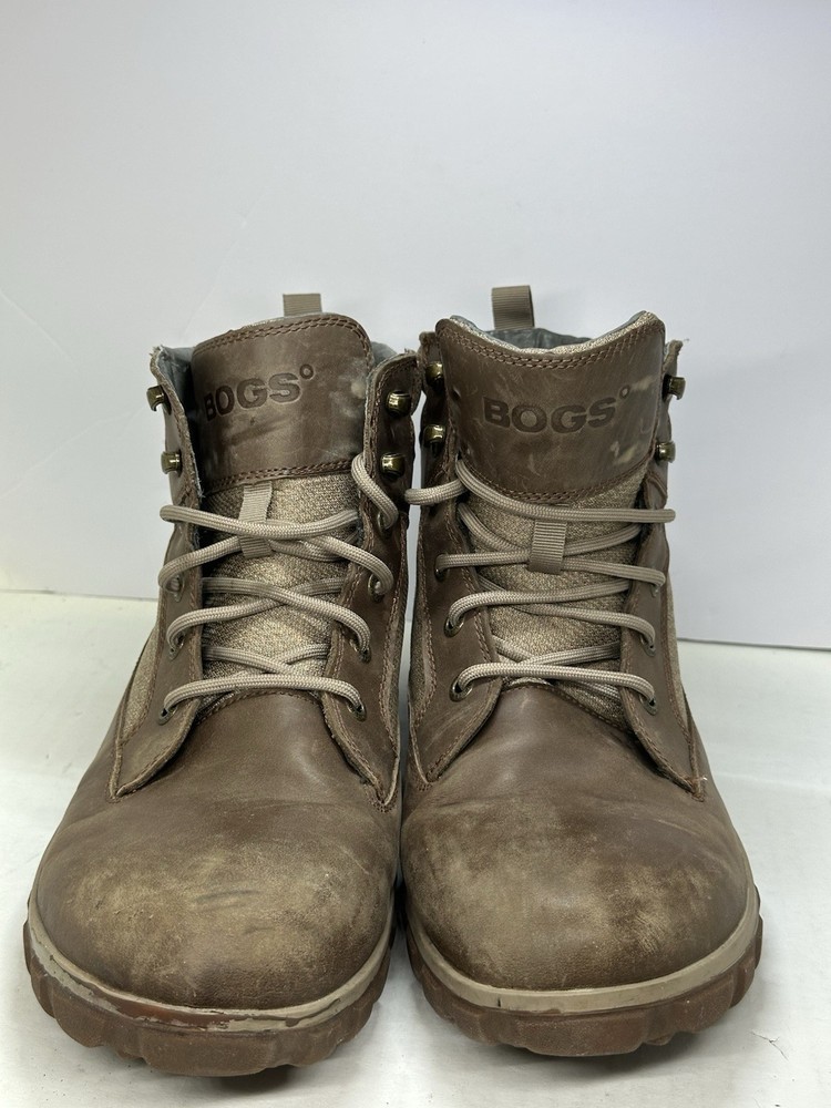 BOGS Men's Casual lace Weatherproof Durafresh Tan Leather Lace-Up Boots 11