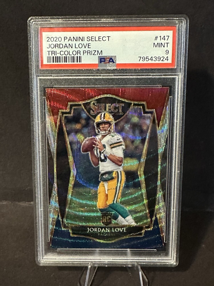 2020 Select Jordan Love Premier Level Tri-Color Prism /199 #147 rookie card