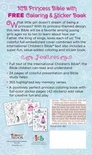ICB Princess Bible with Coloring Sticker Book by Thomas Nelson: Used
