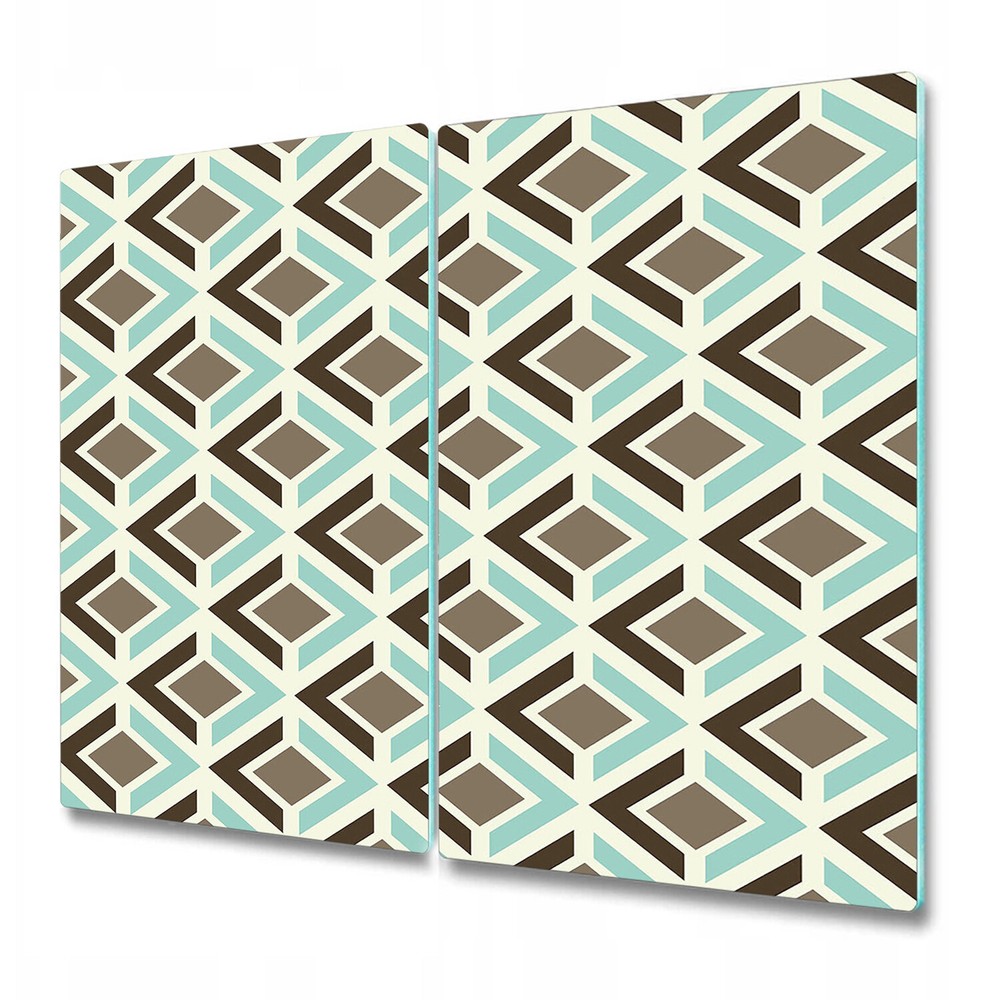Glass Chopping Board Utensil Retro geometric regular shapes simple Art 2x30x52