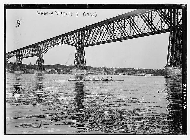 Photo:Washington Varsity 8,1913,Poughkeepsie Bridge,Hudson River,Rowing
