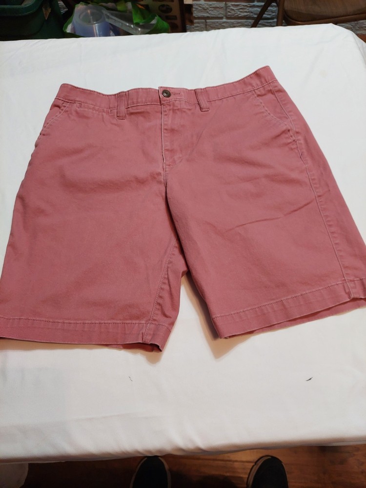Sonoma Men's Pink Chino Shorts Stretch Pockets Button Flat Front Casual