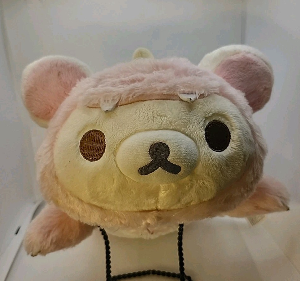 Korilakkuma San-X Original Plays with Dino Laydown Series Pink Plush 11'' Used!