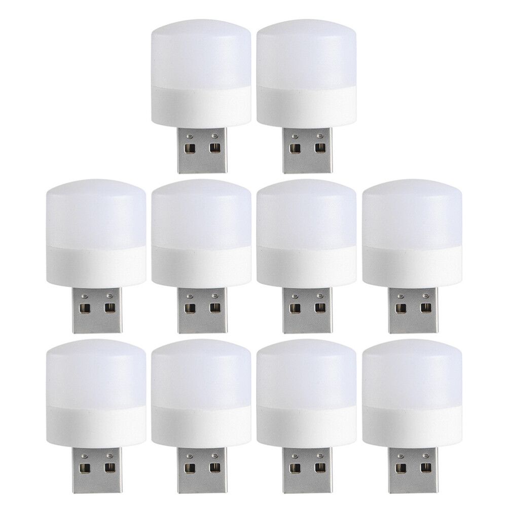 10 Pcs Usb Light Dusk to Dawn Rechargeable Lamp Night LED Travel