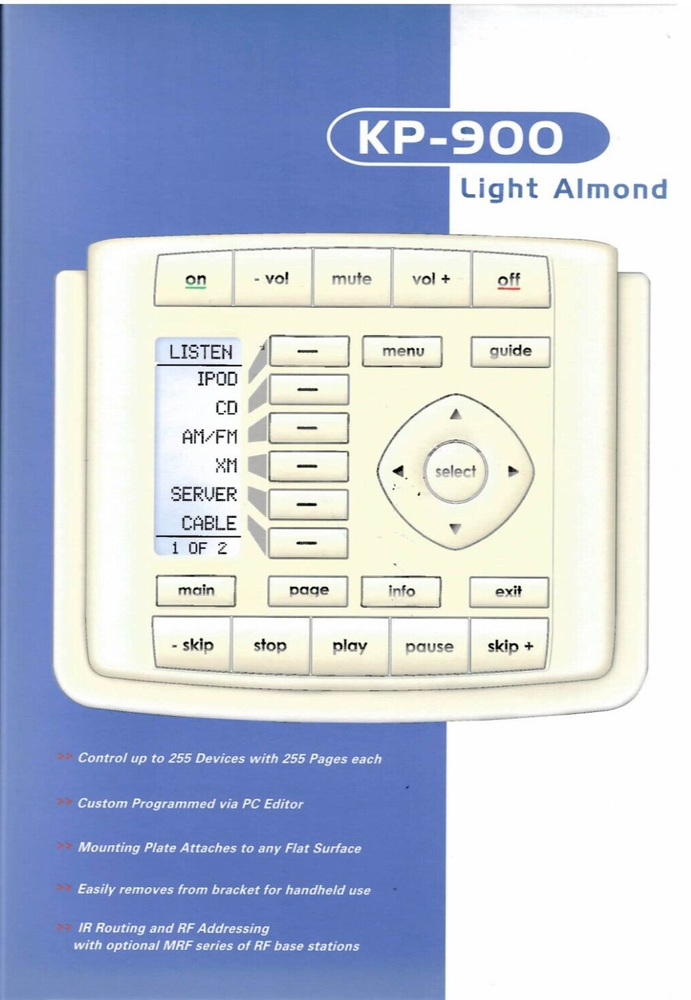 URC KP-900 Advanced Keypad and Remote Control for Smart Home Systems