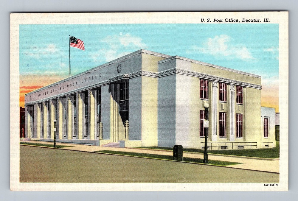 Decatur IL Illinois United States Post Office Vintage Postcard