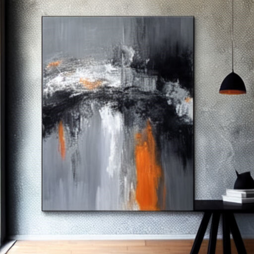 Hand painted Abstract Oil Painting Large Graffiti black Painting Living Room