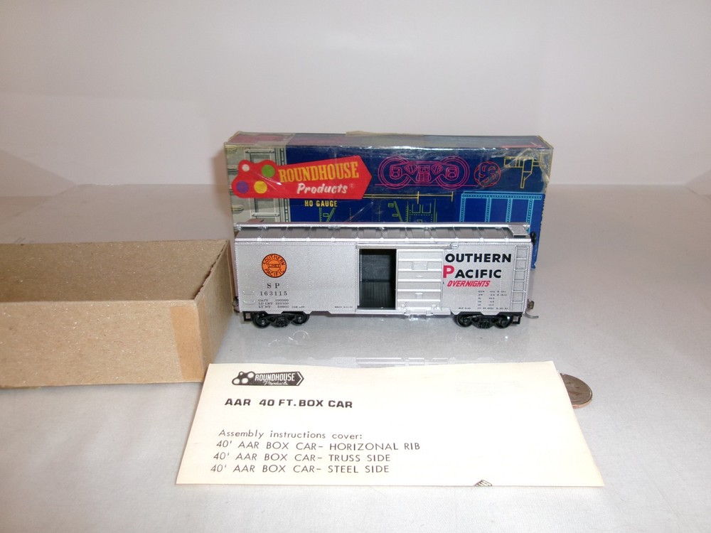 🚂 Roundhouse Blue Box 1071 HO Scale 40' Box Car Kit, Southern Pacific #163115🚂