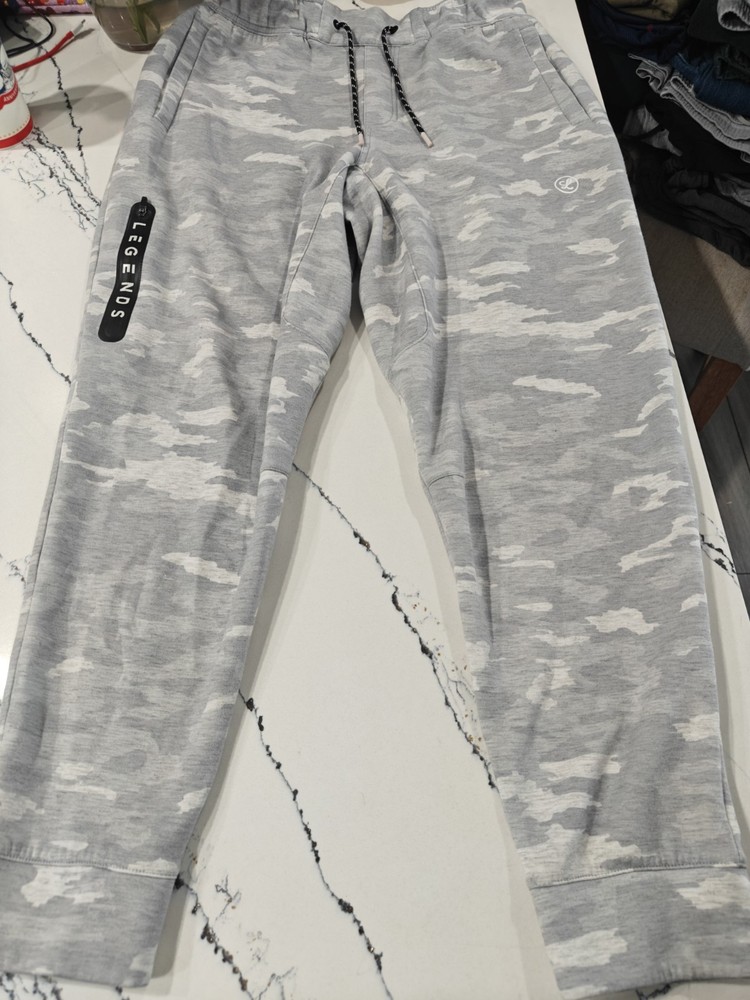 Legends Hawthorne Tech Joggers Mens XL Sweatpants Grey Camo Drawstring Gym