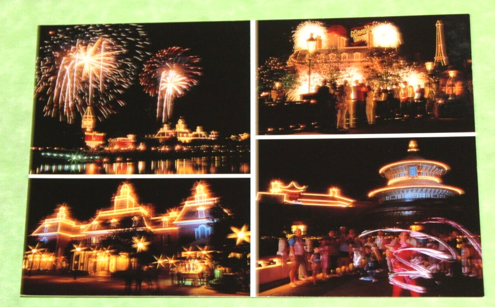 Vintage Souvenir Travel Postcard Walt Disney World IlluminiNation