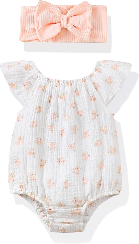Preemie Newborn Baby Girl Clothes Infant Cotton Linen Romper Summer Outfit for G