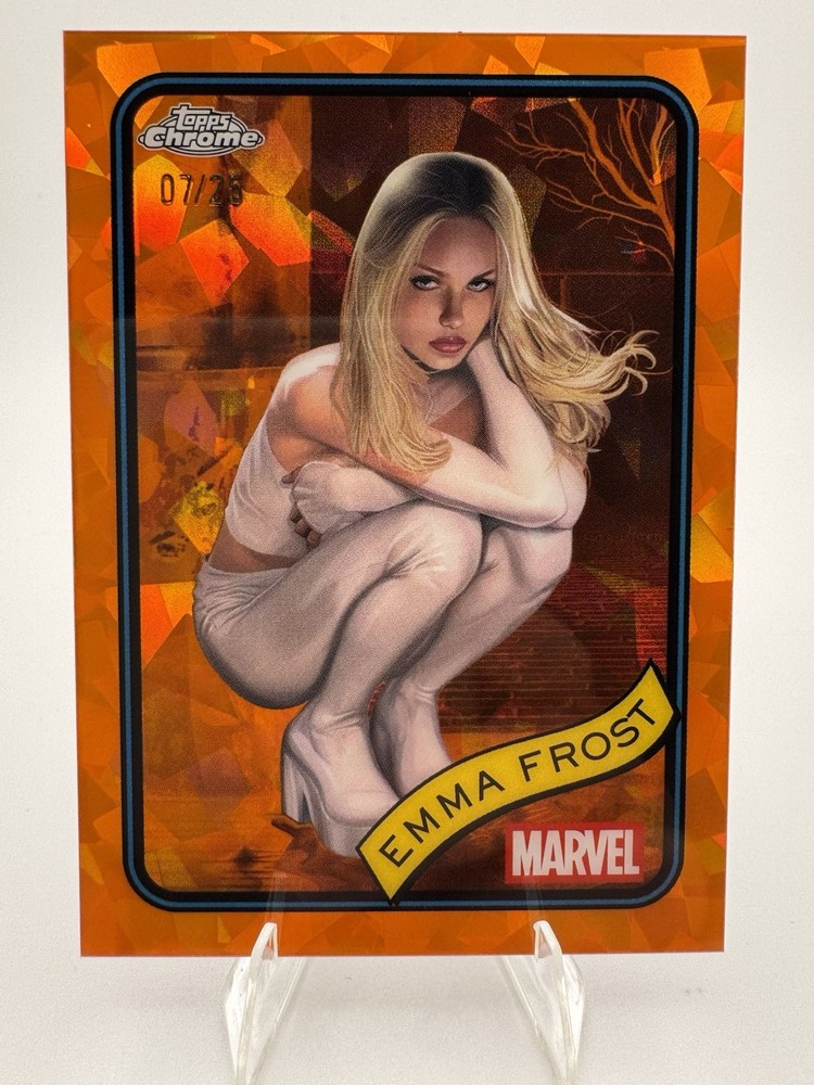 2025 Topps Chrome Marvel Sapphire Emma Frost #147 Orange Refractor 07/25
