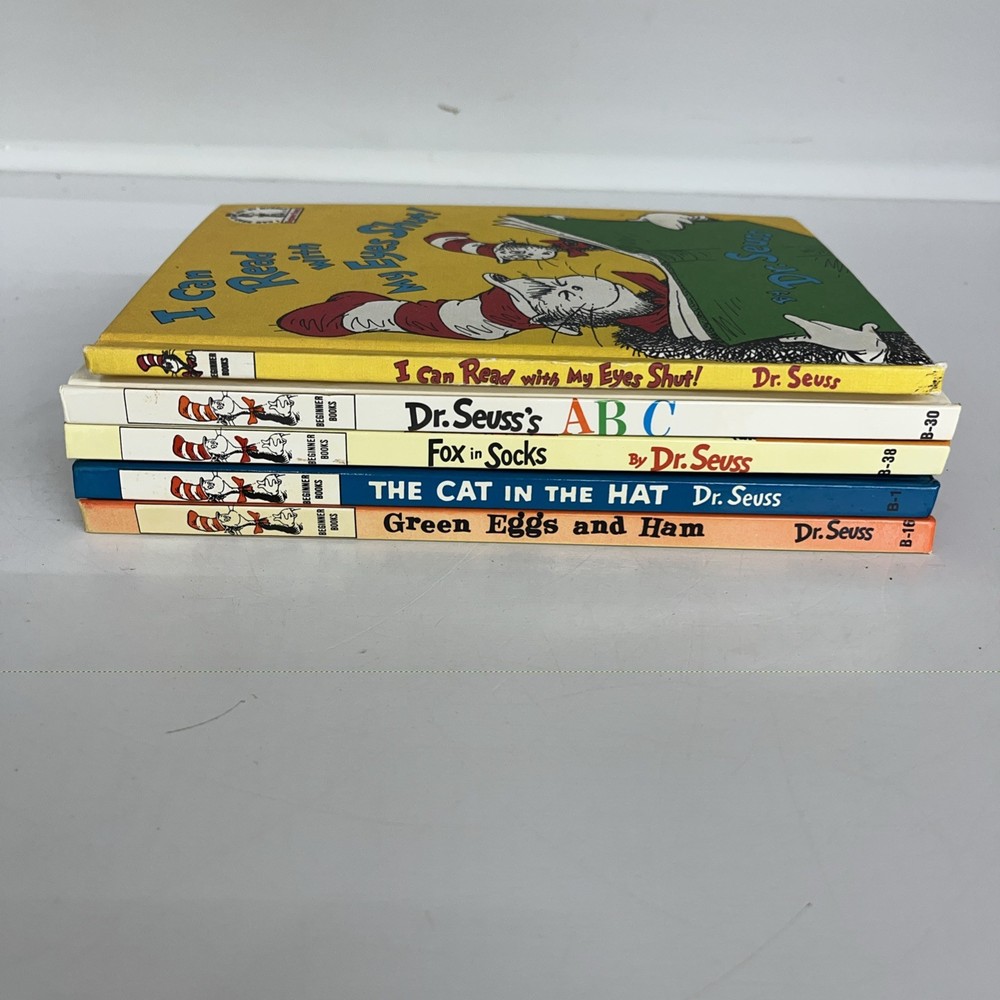 Vintage Dr Seuss Beginner Books Lot of 5 I Can Read with My Eyes Shut 1st Edit