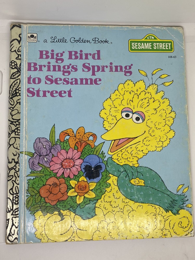 Vintage A Little Golden Book  Big Bird Brings Spring To Sesame Street 1985 #1032