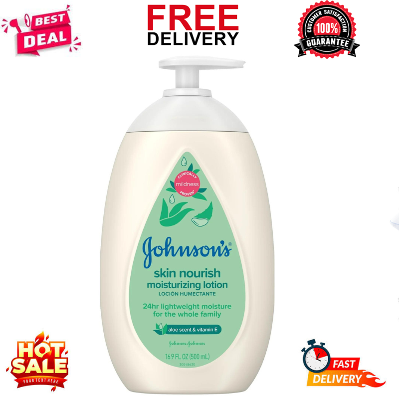Johnson's Skin Nourish Moisturizing Baby Lotion with Aloe Vera Scent & Vitamin