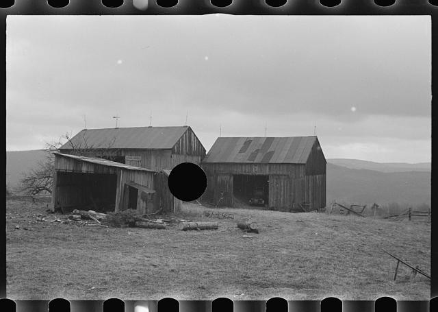 Photo:1930s Rustic Barns Farmstead Rural Landscape