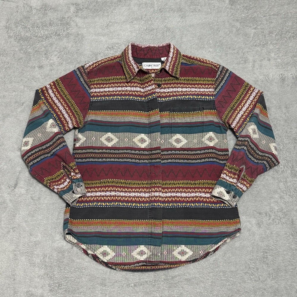 Cabin Creek Southwestern Button Up Shirt Womens M Tribal Aztec Boho Western 90s