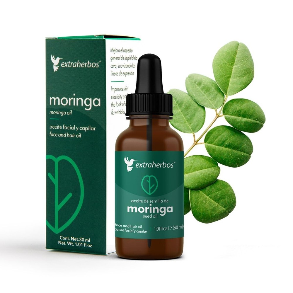Cold Pressed Moringa Oil for Hydrating Anti-Aging Face and Hair Care Rich in Vitamin E