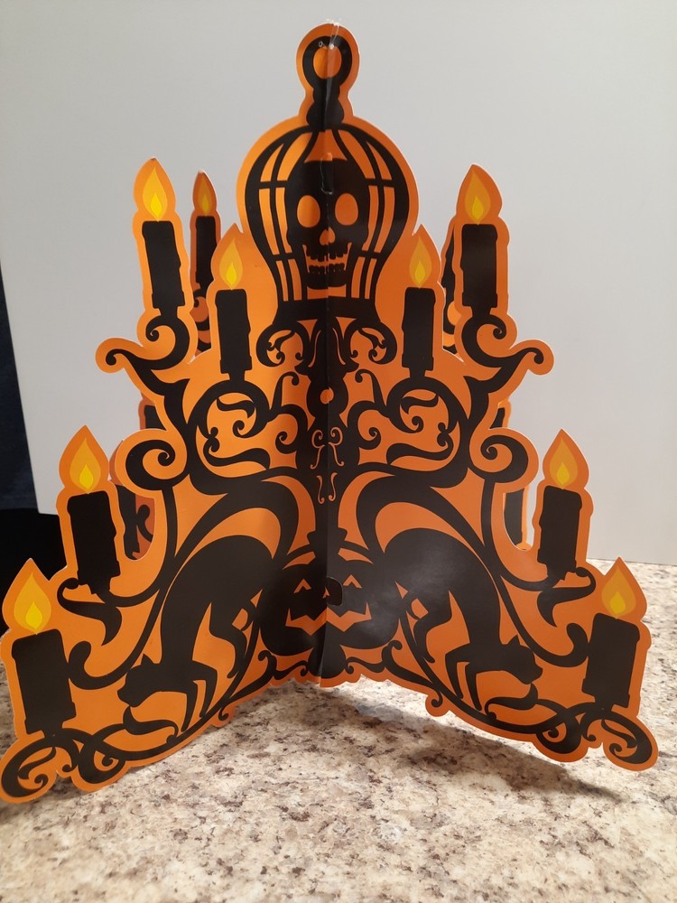 Vintage Halloween Die Cut Paper Chandelier Folding 3D Hanging Decoration