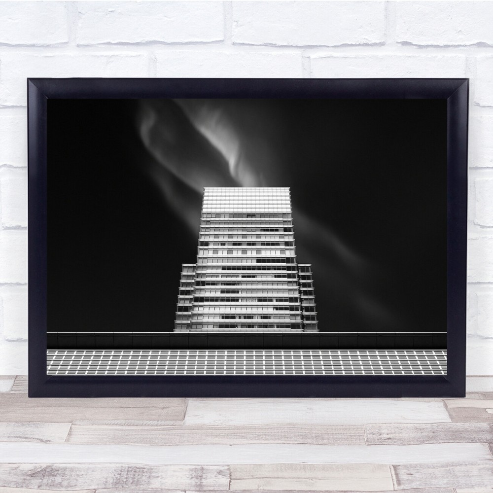 Asymmetrical Mechanics Building architecture Up shot smoke Wall Art Print