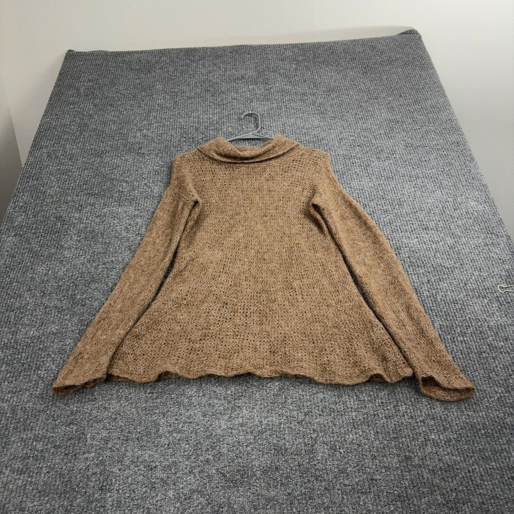 Anthropologie Sweater Womens Brown Suri Alpaca Knit Cowl Neck Cropped Boho Cozy