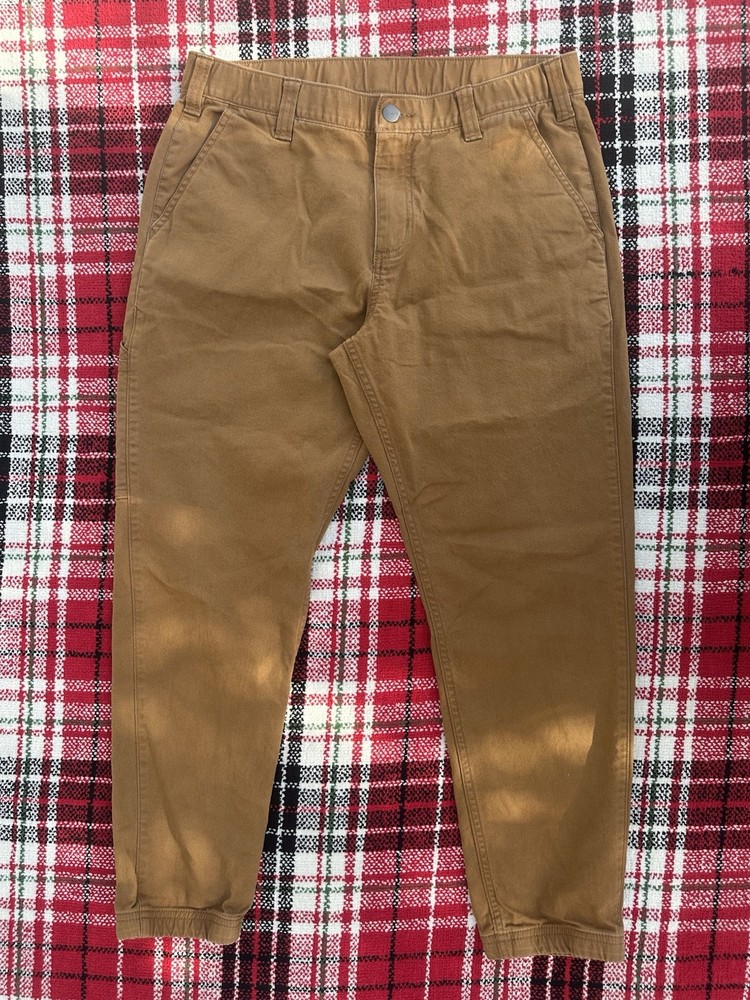 Carhartt Relaxed Tapered Rigby Joggers Mens 32S Tan Canvas Utility 106889
