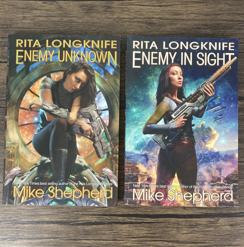 Mike Shepherd RITA LONGKNIFE Enemy Unknown / In Sight 1 & 2 The Iteeche Wars Lot